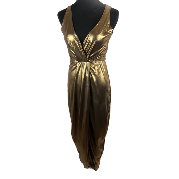 gold 70s dress